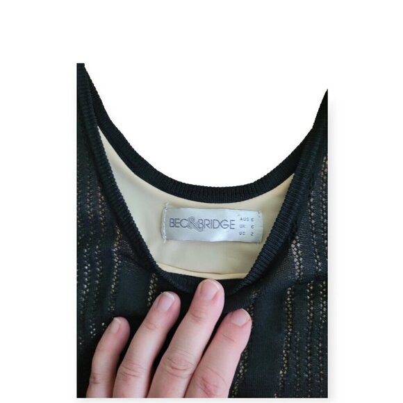 Bec + Bridge Black Laser-Cut Bodycon Minidress size 2 EUC - Picture 5 of 10